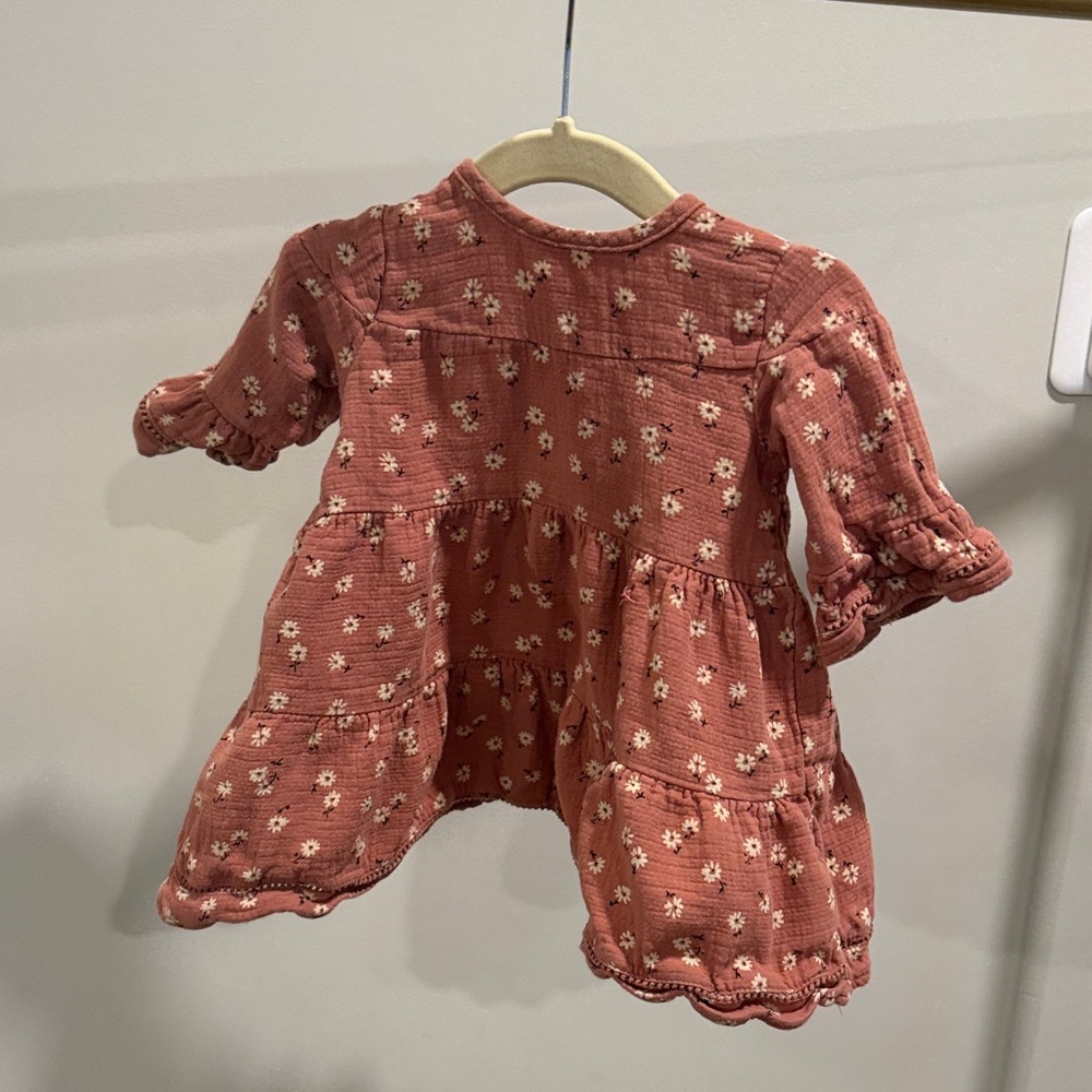 Quincy Mae Rust Floral Baby Dress